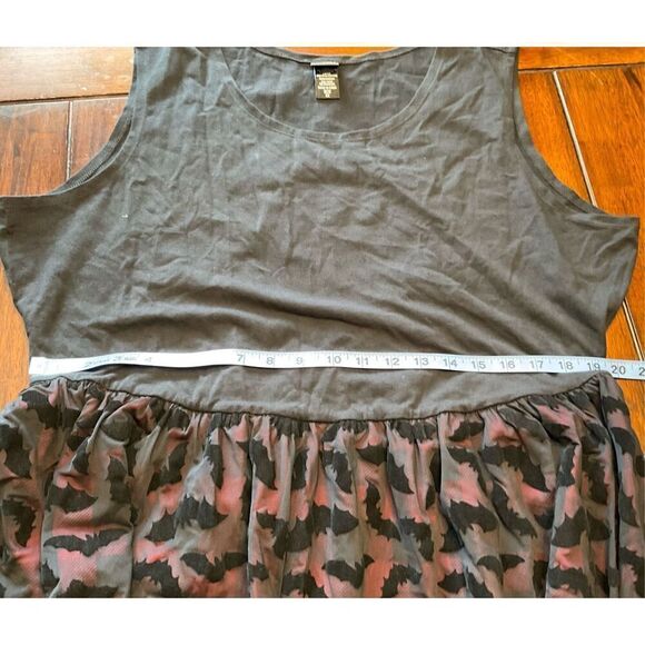 Hot Topic Plaid Bat Mesh Overlay Skater Dress (2X) - Picture 7 of 7
